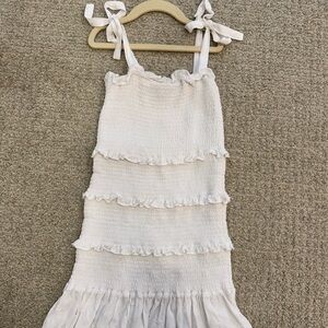 Katie J NYC Girls White Ruffled Tiered Dress